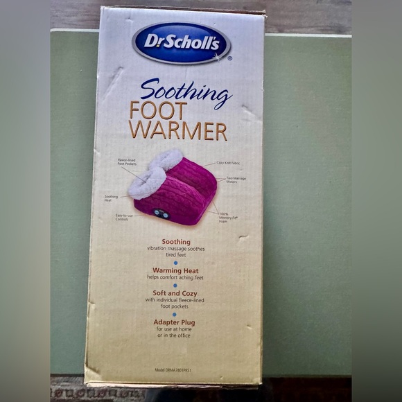 Dr. Scholl's Soothing Massaging Foot Warmer Heat & Vibration Massage Sherpa - Picture 2 of 11